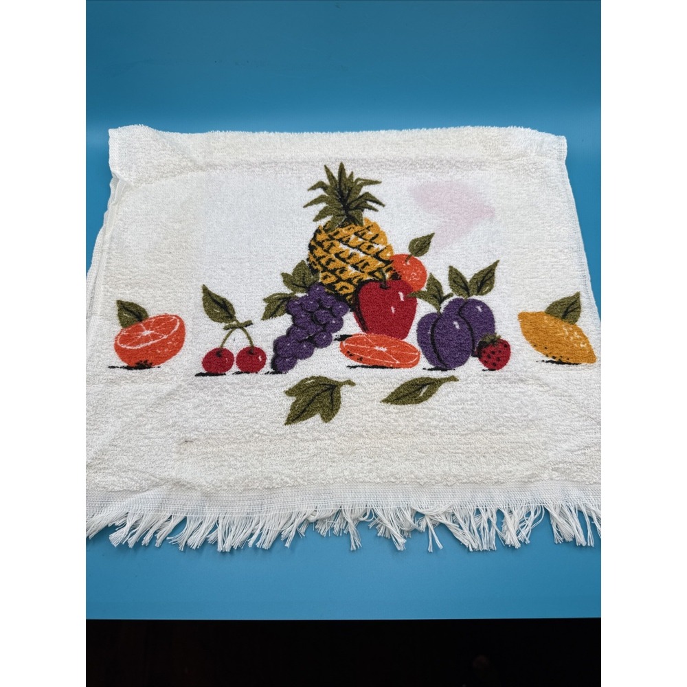 Vintage‎ 60s Royal Terry Dishtowels Kitchen Towels Set of 2 New Terrycloth Fruit